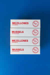 Calma & Chicha Mussels in Pickled Sauce 12/16, Conservas del Norte.