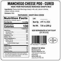 Manchego Cheese Cured D.O.P