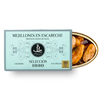 Mussels in Pickled Sauce 9-12 pieces, Real Conservera Española, Selección 1920, Origin Chile.