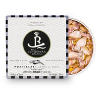 Very Small Squids "Puntillas" in Olive Oil, Real Conservera Española.