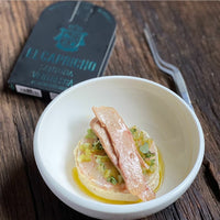 White tuna Belly in High Oleic Sunflower Oil. Ventresa de Bonito del Norte, El Capricho. 110 Gr.