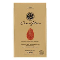 This acorn-fed Ibérico loin is made from just one cut of meat that is seasoned with paprika, garlic, oregano and salt and cured for several months. It has a fine marbling of sweet, nutty fat that is balanced with a smoky flavor. It is packaged into thinly cut slices that are ready for serving. Each pack has 1.5 ounces.