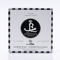 Small Sardines in Olive Oil with a Hint of Lemon 10/14 Pieces  Real Conservera Española.