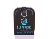 White Tuna Slices in High Oliec Sunflower Oil 110 gr. Laminas de Bonito en aceite de Girasol 110gr. El Capricho