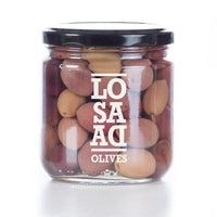 Natural Cornicabra Olives, Aceitunas Cornicabra.These olives are traditionally used in olive oil production but in the regions of cultivation the Cornicabra is also a popular table olive. This olive is picked half way through the ripening process resulting in a beautiful range of colors from pale pink to dark purple. The Cornicabra is oval-shaped with a small horn on one side, which gives the name to this variety: Corni-cabra meaning “ the goat’s horn.”