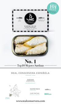 Sardines in Olive Oil 3/4 Pieces, Real Conservera Española.