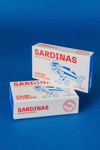 Calma & Chicha Small Sardines in Olive  16/20, Conservas del Norte.