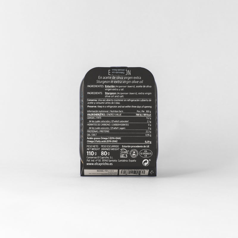 Sturgeon In Extra Virgin Olive Oil  110 gr. El Capricho.