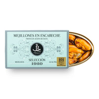 Mussels in pickled Sauce  12/16 pieces, Real Conservera Española, Selección 1920