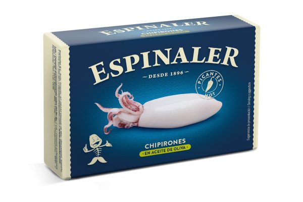 Baby Squids in Spicy Olive 5 pieces, Espinaler.