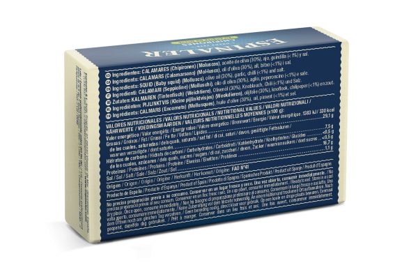 Baby Squids in Spicy Olive 5 pieces, Espinaler.