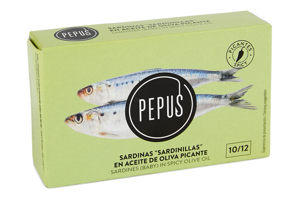 Baby Sardines in Spicy Olive Oil PEPUS(Sardinillas en Aceite de Oliva Picante PEPUS